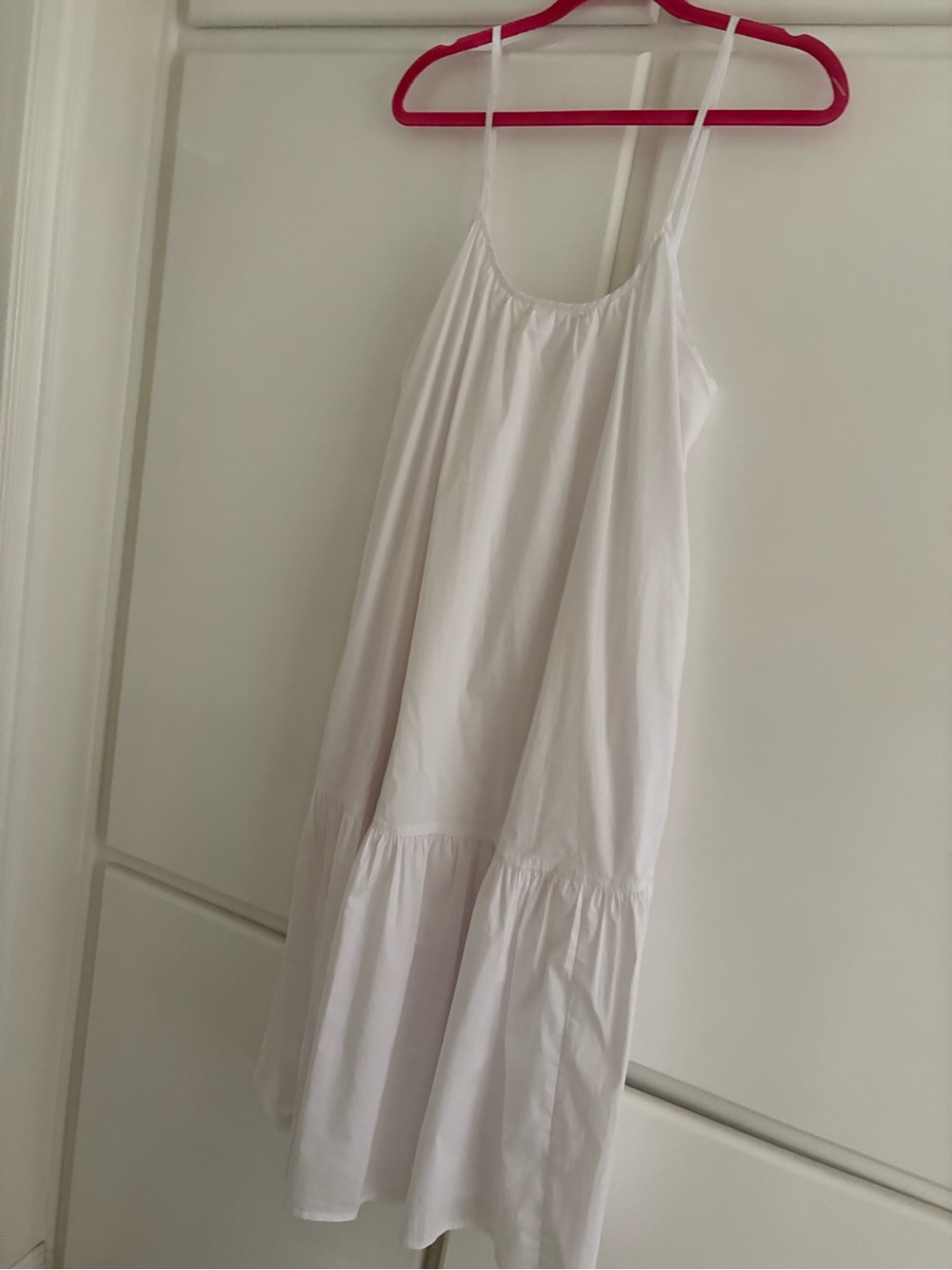 Olivaceous White Casual Spaghetti-Strap Sundress